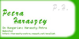 petra haraszty business card